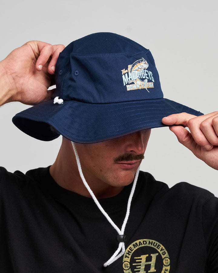 DOWN TO FISH | WIDE BRIM HAT - NAVY
