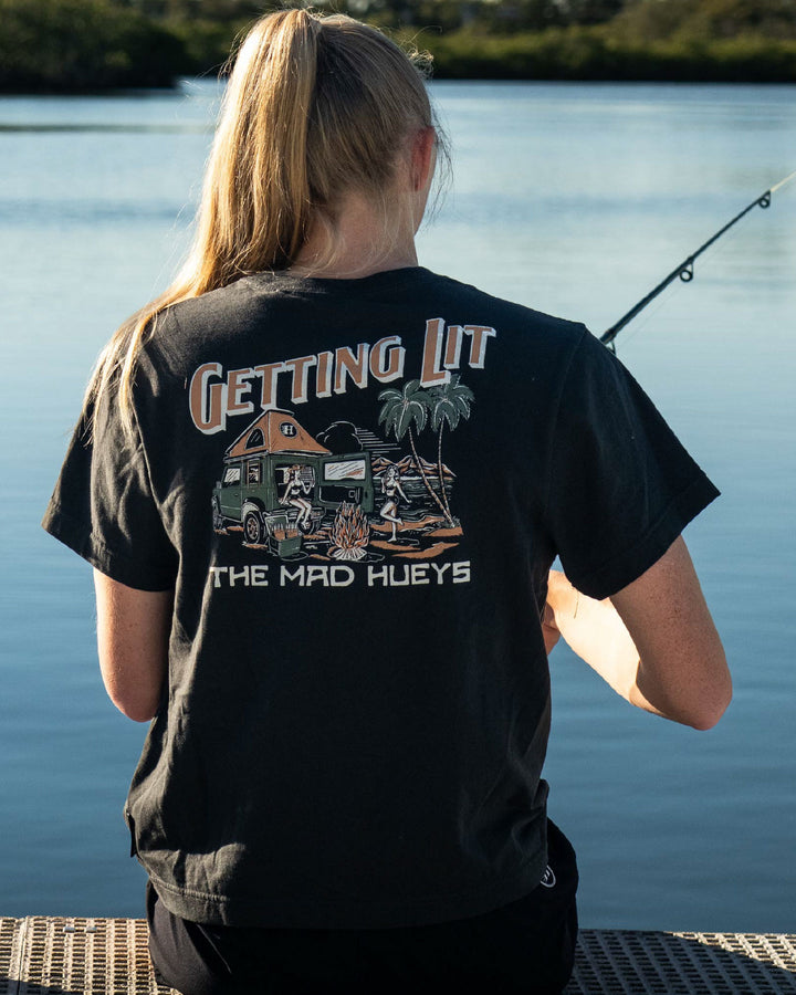 GETTING LIT | WOMENS SS TEE - VINTAGE BLACK