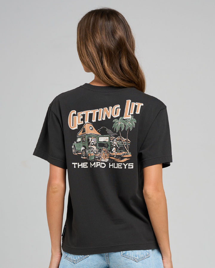 GETTING LIT | WOMENS SS TEE - VINTAGE BLACK