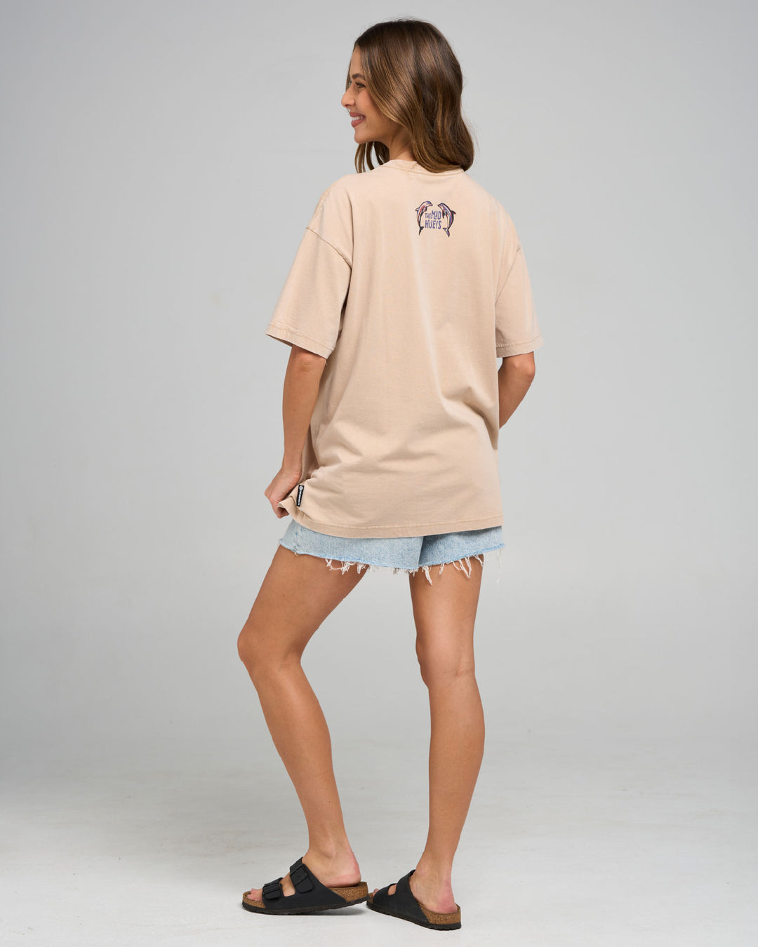 FLIP SIDE | WOMENS OVERSIZED TEE - LATTE WASHED