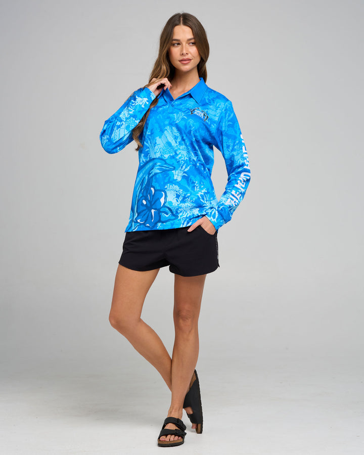 FLIP SIDE | WOMENS UPF 50+ FISHING JERSEY - AZURE