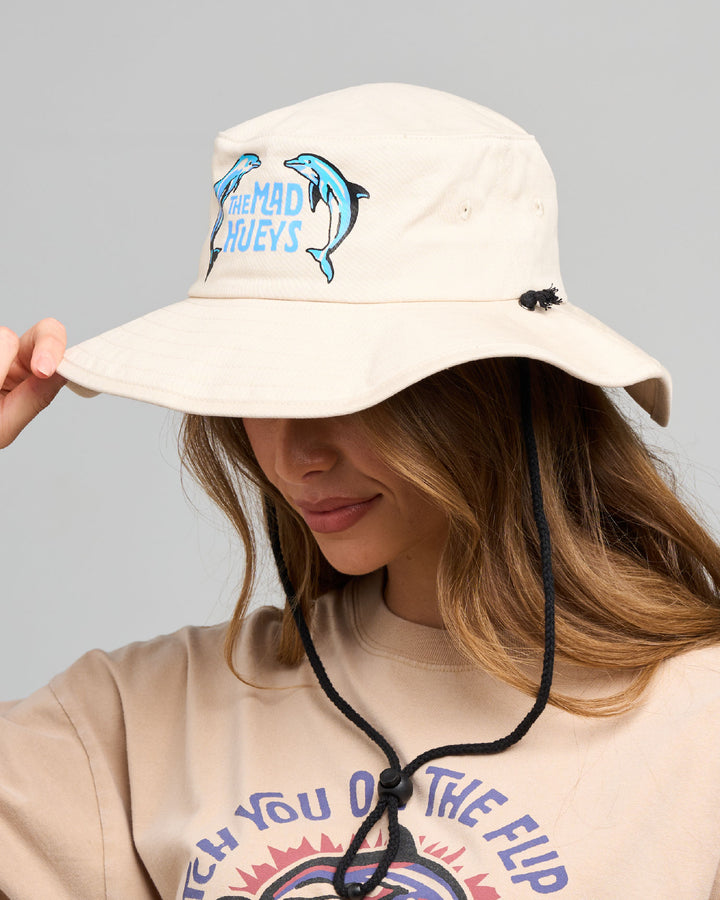 FLIP SIDE | WOMENS WIDE BRIM HAT - STONE