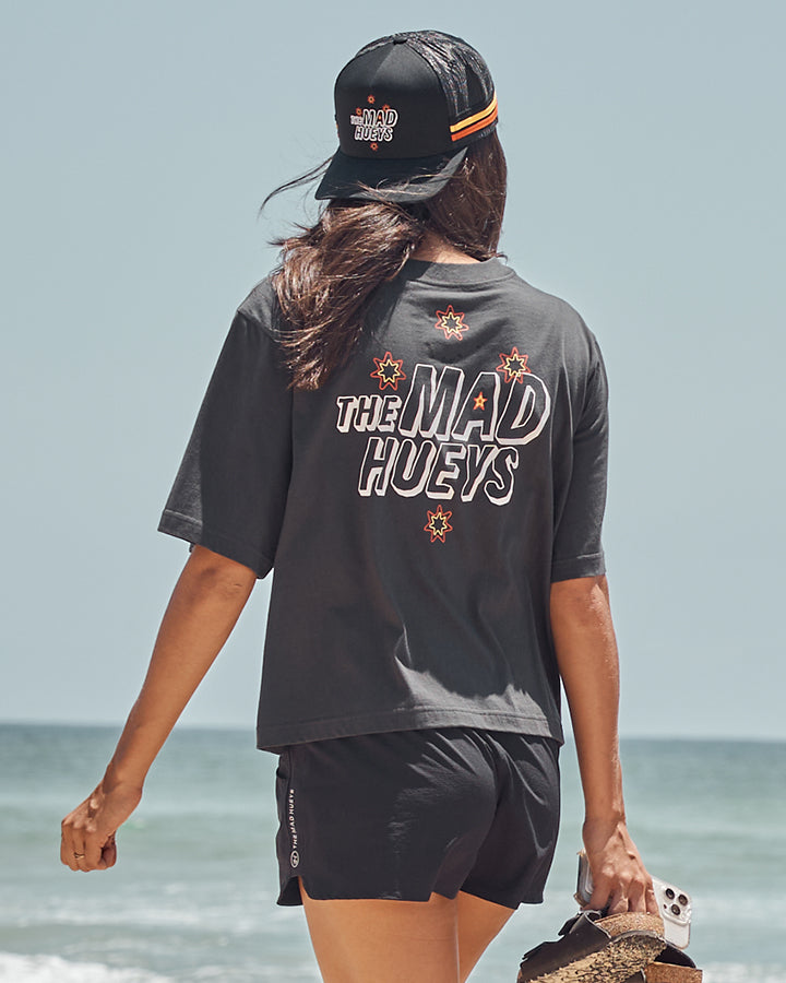 ONE TEAM | WOMENS BOXY TEE - VINTAGE BLACK