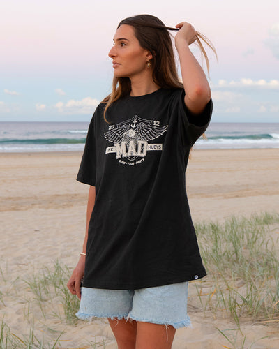 EAGLE HAS LANDED | OVERSIZED SS TEE - VINTAGE BLACK