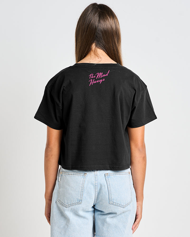 SEAHORSE ANCHOR | YOUTH GIRLS BOXY SS TEE - BLACK