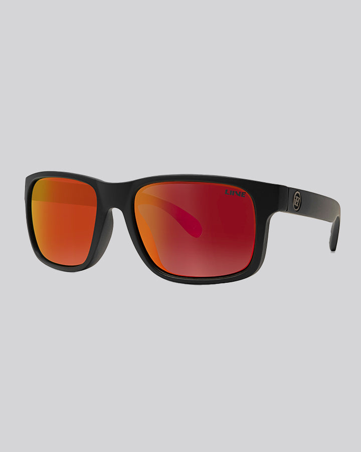 MARLIN | RED MIRROR POLARISED FLOAT SUNGLASSES - MATT BLACK