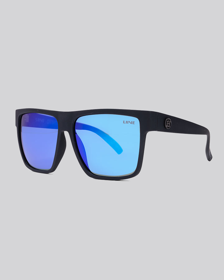 OFFSHORE | BLUE MIRROR POLARISED SUNGLASSES - MATTE BLACK