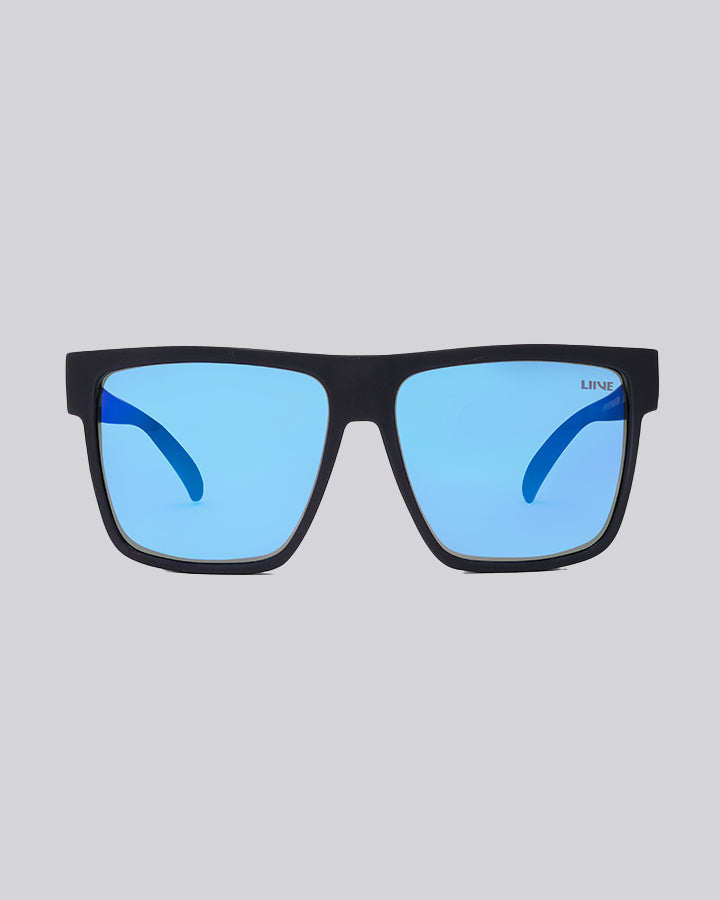 OFFSHORE | BLUE MIRROR POLARISED SUNGLASSES - MATTE BLACK