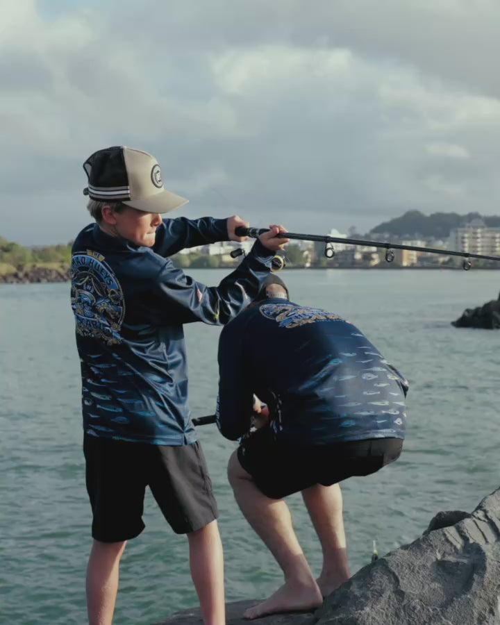 DRAGON CAPTAIN | YOUTH UPF 50+ FISHING JERSEY - NAVY