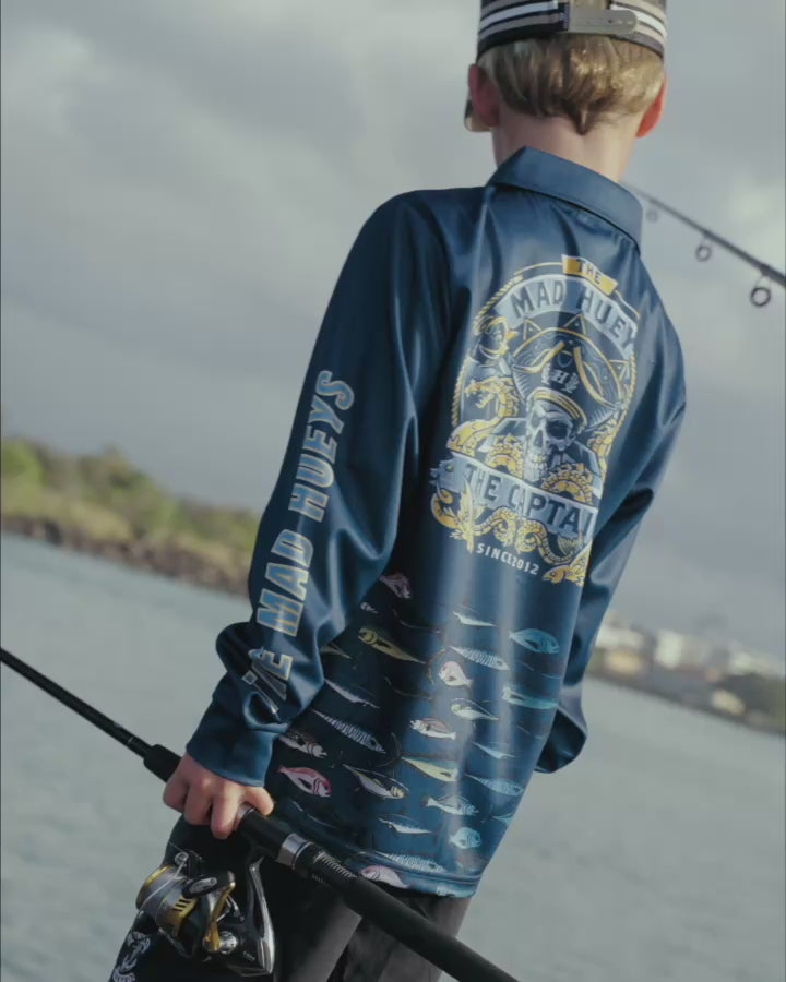 DRAGON CAPTAIN | YOUTH UPF 50+ FISHING JERSEY - NAVY