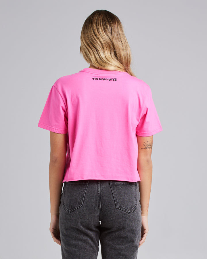 OCEAN COCKTAIL | WOMENS CROPPED TEE - HOT PINK