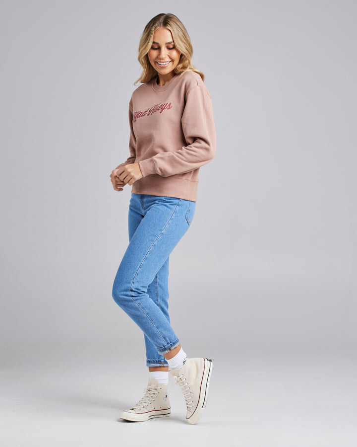 BABES ON WAVES | WOMENS CREW - FAWN
