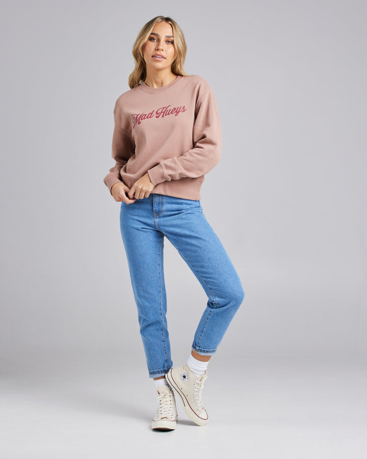 BABES ON WAVES | WOMENS CREW - FAWN
