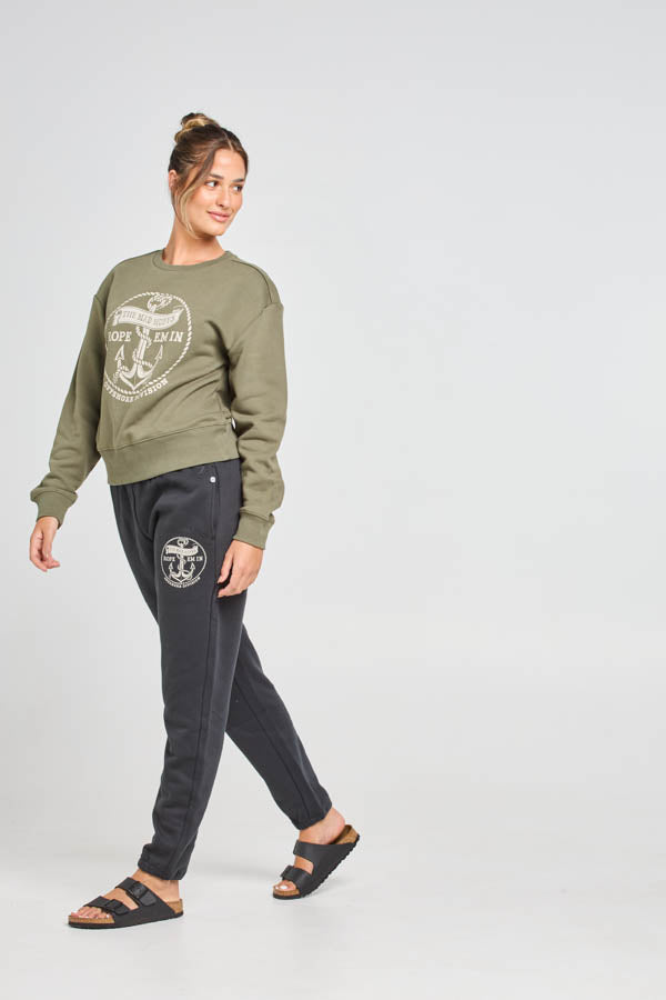 ROPE ANCHOR | WOMENS CREW - OLIVE