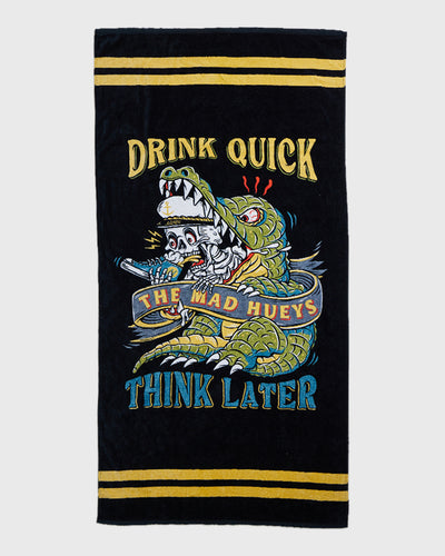 DRINK QUICK THINK LATER | SURF TOWEL - BLACK
