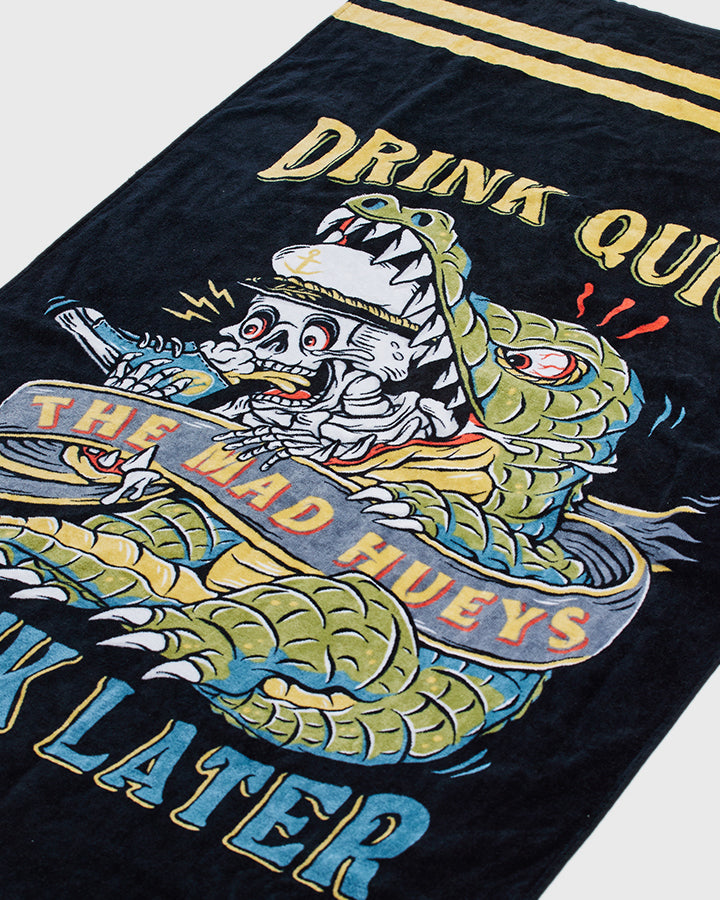 DRINK QUICK THINK LATER | SURF TOWEL - BLACK