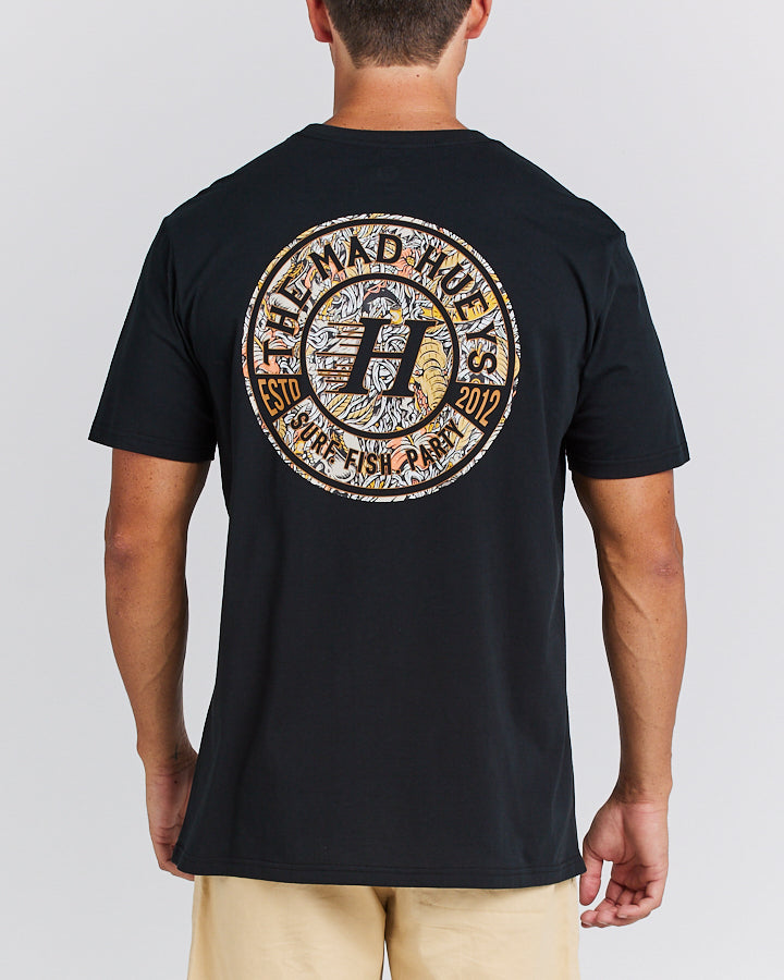 SURF FISH PARTY | SS TEE - BLACK/MULTI