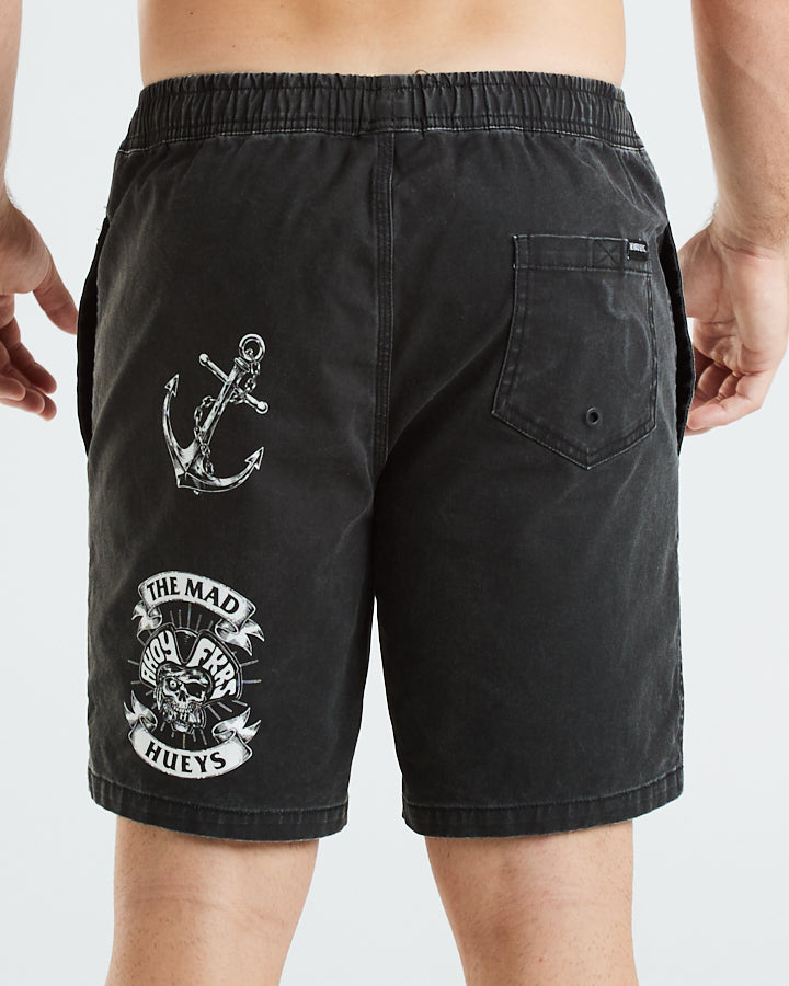 HOOKED FOR LIFE | CHINO SHORT 18" - BLACK