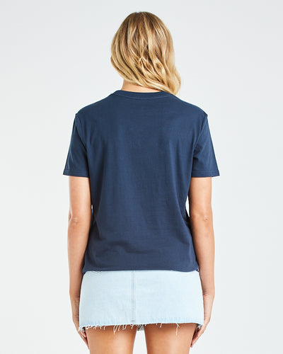 HIBISCUS ANCHOR | WOMENS SS TEE - NAVY