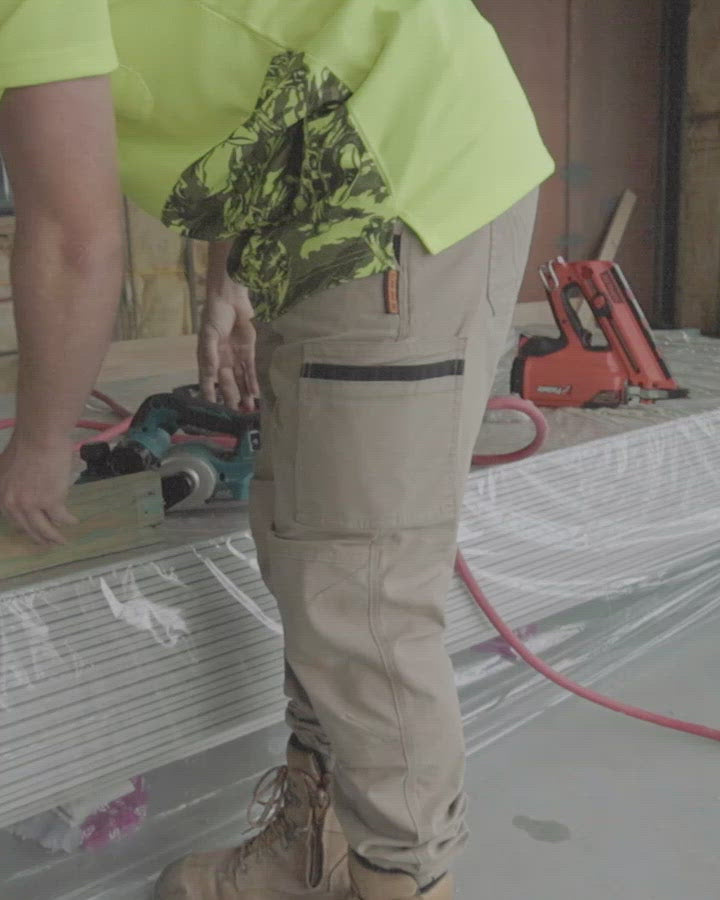 HEAVY DUTY STRETCH ELASTIC CUFF | WORK PANT - TAN